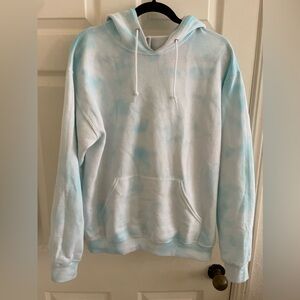 Happy Soul Sisters Blue/White Tie Dye Hoodie